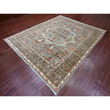 Load image into Gallery viewer, 7&#39;10&quot;x9&#39;6&quot; Coffee Brown, 14th Century Mamluk Dynasty Pattern with Geometric Medallion Design, High Mountain Wool, Hand Knotted, Vegetable Dyes, Oriental Rug FWR122724