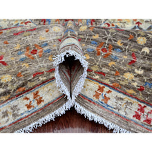 Load image into Gallery viewer, 7&#39;10&quot;x9&#39;6&quot; Coffee Brown, 14th Century Mamluk Dynasty Pattern with Geometric Medallion Design, High Mountain Wool, Hand Knotted, Vegetable Dyes, Oriental Rug FWR122724