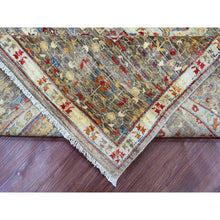 Load image into Gallery viewer, 7&#39;10&quot;x9&#39;6&quot; Coffee Brown, 14th Century Mamluk Dynasty Pattern with Geometric Medallion Design, High Mountain Wool, Hand Knotted, Vegetable Dyes, Oriental Rug FWR122724