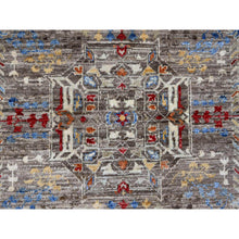Load image into Gallery viewer, 7&#39;10&quot;x9&#39;6&quot; Coffee Brown, 14th Century Mamluk Dynasty Pattern with Geometric Medallion Design, High Mountain Wool, Hand Knotted, Vegetable Dyes, Oriental Rug FWR122724