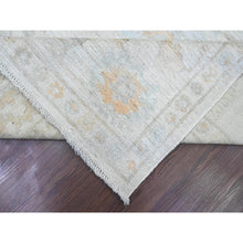 Load image into Gallery viewer, 9&#39;3&quot;x12&#39; Chiffon White, Afghan Angora Oushak With Muted Colors Floral Design, Hand Knotted, Vegetable Dyes, 100% Wool, Oriental Rug FWR122754