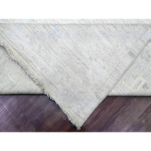 Load image into Gallery viewer, 12&#39;x14&#39;8&quot; Cascading White, Hand Knotted, Afghan Angora Oushak With All Over Leaf Pattern, Natural Dyes, 100% Wool, Oversized, Oriental Rug FWR122766