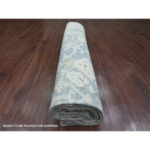 Load image into Gallery viewer, 11&#39;9&quot;x15&#39;5&quot; Marengo Gray, Afghan Angora Oushak With All Over Leaf Design, Hand Knotted, Vegetable Dyes, 100% Wool, Oversized, Oriental Rug FWR122772