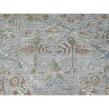 Load image into Gallery viewer, 9&#39;x11&#39;10&quot; Misty Gray, Hand Knotted, All Over Design Ziegler Mahal with Touches of Gold, Chocolate Brown and Green, 100% Wool, Natural Dyes, Oriental Rug FWR122784
