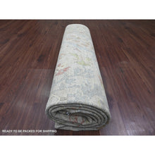 Load image into Gallery viewer, 9&#39;x11&#39;10&quot; Misty Gray, Hand Knotted, All Over Design Ziegler Mahal with Touches of Gold, Chocolate Brown and Green, 100% Wool, Natural Dyes, Oriental Rug FWR122784