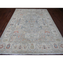 Load image into Gallery viewer, 8&#39;1&quot;x9&#39;10&quot; Medium Gray, Peshawar with Bijar Garus Design, Hand Knotted, High Mountain Wool, Vegetable Dyes, Densely Woven, Oriental Rug FWR122790