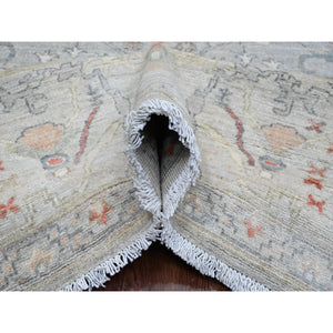 8'1"x9'10" Medium Gray, Peshawar with Bijar Garus Design, Hand Knotted, High Mountain Wool, Vegetable Dyes, Densely Woven, Oriental Rug FWR122790
