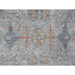 8'1"x9'10" Medium Gray, Peshawar with Bijar Garus Design, Hand Knotted, High Mountain Wool, Vegetable Dyes, Densely Woven, Oriental Rug FWR122790