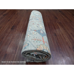 8'1"x9'10" Medium Gray, Peshawar with Bijar Garus Design, Hand Knotted, High Mountain Wool, Vegetable Dyes, Densely Woven, Oriental Rug FWR122790