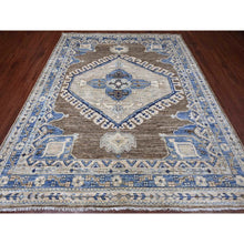 Load image into Gallery viewer, 8&#39;x9&#39;9&quot; Almond Brown, Afghan Peshawar with Anatolian Village Inspired Design, High Mountain Wool, Hand Knotted, Oriental Rug FWR122796