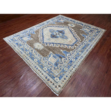 Load image into Gallery viewer, 8&#39;x9&#39;9&quot; Almond Brown, Afghan Peshawar with Anatolian Village Inspired Design, High Mountain Wool, Hand Knotted, Oriental Rug FWR122796