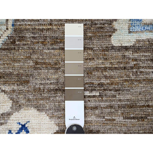 8'x9'9" Almond Brown, Afghan Peshawar with Anatolian Village Inspired Design, High Mountain Wool, Hand Knotted, Oriental Rug FWR122796