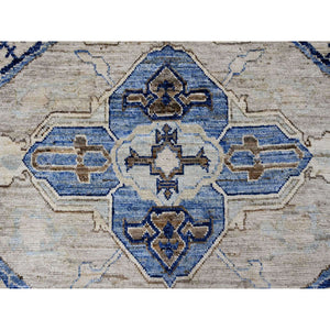 8'x9'9" Almond Brown, Afghan Peshawar with Anatolian Village Inspired Design, High Mountain Wool, Hand Knotted, Oriental Rug FWR122796