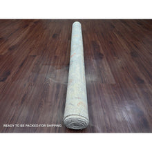 Load image into Gallery viewer, 5&#39;10&quot;x9&#39;2&quot; Alabaster White, Afghan Angora Oushak With All Over Leaf Design, Hand Knotted, Vegetable Dyes, 100% Wool, Oriental Rug FWR122814