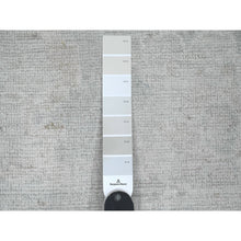 Load image into Gallery viewer, 2&#39;10&quot;x19&#39;6&quot; Misty Gray, Afghan Angora Oushak With Large Leaf Design, Hand Knotted, Veggie Dyes, Pure Wool, Xl Runner, Oriental Rug FWR122826