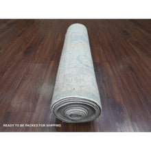 Load image into Gallery viewer, 2&#39;10&quot;x19&#39;6&quot; Misty Gray, Afghan Angora Oushak With Large Leaf Design, Hand Knotted, Veggie Dyes, Pure Wool, Xl Runner, Oriental Rug FWR122826