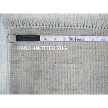 Load image into Gallery viewer, 2&#39;10&quot;x19&#39;6&quot; Misty Gray, Afghan Angora Oushak With Large Leaf Design, Hand Knotted, Veggie Dyes, Pure Wool, Xl Runner, Oriental Rug FWR122826