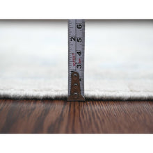 Load image into Gallery viewer, 2&#39;10&quot;x13&#39;7&quot; Alabaster White, Afghan Angora Oushak With Large Leaf Design, Hand Knotted, Vegetable Dyes, 100% Wool, Runner, Oriental Rug FWR122838