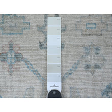 Load image into Gallery viewer, 2&#39;10&quot;x11&#39;7&quot; Chiffon White, Hand Knotted, Afghan Angora Oushak With Colorful Leaf Design, Natural Dyes, 100% Wool, Runner, Oriental Rug FWR122850