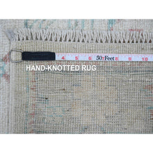 Load image into Gallery viewer, 2&#39;10&quot;x11&#39;7&quot; Chiffon White, Hand Knotted, Afghan Angora Oushak With Colorful Leaf Design, Natural Dyes, 100% Wool, Runner, Oriental Rug FWR122850