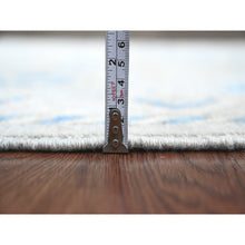 Load image into Gallery viewer, 2&#39;10&quot;x9&#39;7&quot; Misty Gray, Afghan Angora Oushak With All Over Leaf Design, Hand Knotted, Natural Dyes, 100% Wool, Runner, Oriental Rug FWR122862