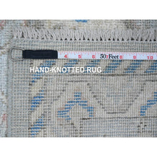 Load image into Gallery viewer, 2&#39;10&quot;x9&#39;7&quot; Misty Gray, Afghan Angora Oushak with All Over Leaf Design, Hand Knotted, Natural Dyes, 100% Wool, Runner, Oriental Rug FWR122862