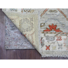 Load image into Gallery viewer, 3&#39;x10&#39;6&quot; Medium Gray, Afghan Angora Oushak with Floral Pattern, Hand Knotted, Vegetable Dyes, 100% Wool, Runner, Oriental Rug FWR122880