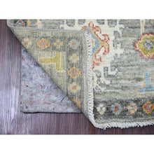 Load image into Gallery viewer, 2&#39;x3&#39;2&quot; Spanish Gray, Afghan Angora Oushak With Large Leaf Design, Vegetable Dyes, 100% Wool, Hand Knotted, Mat, Oriental Rug FWR122892
