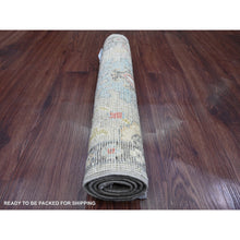 Load image into Gallery viewer, 2&#39;x3&#39;2&quot; Spanish Gray, Afghan Angora Oushak With Large Leaf Design, Vegetable Dyes, 100% Wool, Hand Knotted, Mat, Oriental Rug FWR122892