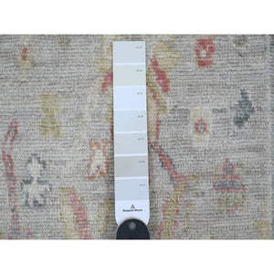 2'x3'1" Battleship Gray, Afghan Angora Oushak With Floral Pattern, Hand Knotted, Veggie Dyes, 100% Wool, Mat, Oriental Rug FWR122898