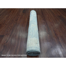 Load image into Gallery viewer, 2&#39;1&quot;x3&#39; Mineral Blue, Hand Knotted, Afghan Angora Oushak With Large Leaf Design, Natural Dyes, 100% Wool, Mat, Oriental Rug FWR122904