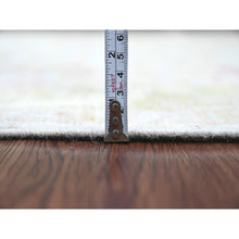 Load image into Gallery viewer, 4&#39;x9&#39;10&quot; Chiffon White, Hand Knotted, Afghan Angora Oushak With Floral Pattern, Vegetable Dyes, 100% Wool, Wide Runner, Oriental Rug FWR122916