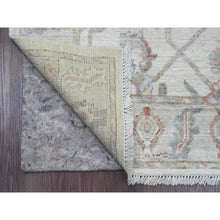 Load image into Gallery viewer, 4&#39;x6&#39; Oyster White, Afghan Angora Oushak With All Over Vines Design, Hand Knotted, Vegetable Dyes, 100% Wool, Oriental Rug FWR122922