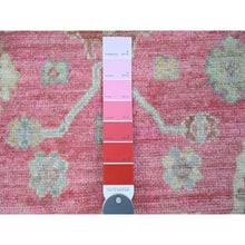 Load image into Gallery viewer, 4&#39;1&quot;x6&#39; Punch Pink, Afghan Angora Oushak With All Over Leaf Design, Hand Knotted, Vegetable Dyes, 100% Wool, Oriental Rug FWR122928