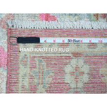 Load image into Gallery viewer, 4&#39;1&quot;x6&#39; Punch Pink, Afghan Angora Oushak With All Over Leaf Design, Hand Knotted, Vegetable Dyes, 100% Wool, Oriental Rug FWR122928