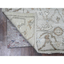 Load image into Gallery viewer, 4&#39;x5&#39;10&quot; Medium Gray, Hand Knotted, Afghan Angora Oushak with All Over Leaf Design, Natural Dyes, 100% Wool, Oriental Rug FWR122934
