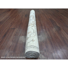 Load image into Gallery viewer, 4&#39;x5&#39;10&quot; Medium Gray, Hand Knotted, Afghan Angora Oushak with All Over Leaf Design, Natural Dyes, 100% Wool, Oriental Rug FWR122934