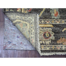 Load image into Gallery viewer, 4&#39;1&quot;x6&#39; Dim Gray, Hand Knotted, Afghan Angora Oushak With Colorful Leaf Pattern, Vegetable Dyes, 100% Wool, Oriental Rug FWR122946