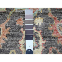 Load image into Gallery viewer, 4&#39;1&quot;x6&#39; Dim Gray, Hand Knotted, Afghan Angora Oushak With Colorful Leaf Pattern, Vegetable Dyes, 100% Wool, Oriental Rug FWR122946
