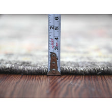 Load image into Gallery viewer, 4&#39;1&quot;x6&#39; Dim Gray, Hand Knotted, Afghan Angora Oushak With Colorful Leaf Pattern, Vegetable Dyes, 100% Wool, Oriental Rug FWR122946