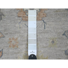Load image into Gallery viewer, 3&#39;9&quot;x12&#39; Alabaster White, Afghan Angora Oushak With Soft Colors Leaf Design, Hand Knotted, Vegetable Dyes, Pure Wool, Runner, Oriental Rug FWR122970