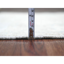 Load image into Gallery viewer, 2&#39;8&quot;x10&#39; Oyster Gray, Washed Out Peshawar With All Over Leaf Design, Vegetable Dyes, Hand Knotted, 100% Wool, Runner, Oriental Rug FWR122994