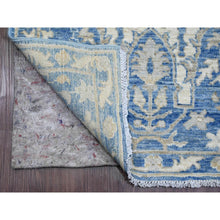 Load image into Gallery viewer, 2&#39;9&quot;x11&#39;5&quot; Imperial Blue, Washed Out Peshawar with All Over Pattern, 100% Wool, Hand Knotted, Veggie Dyes, Runner, Oriental Rug FWR123000