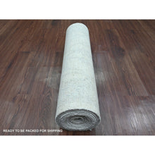 Load image into Gallery viewer, 2&#39;8&quot;x15&#39; Cascading White, Hand Knotted, Stone Washed Peshawar with All Over Pattern, Natural Dyes, Pure Wool, XL Runner, Oriental Rug FWR123006