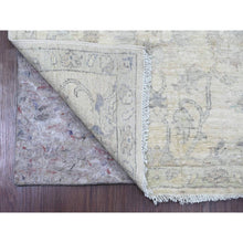 Load image into Gallery viewer, 2&#39;5&quot;x11&#39;7&quot; Pearl White, Washed Out Peshawar With All Over Leaf Design, Hand Knotted, 100% Wool, Vegetable Dyes, Runner, Oriental Rug FWR123012