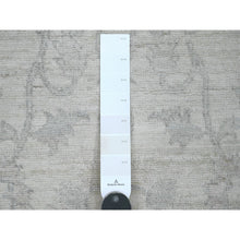 Load image into Gallery viewer, 2&#39;5&quot;x11&#39;7&quot; Pearl White, Washed Out Peshawar with All Over Leaf Design, Hand Knotted, 100% Wool, Vegetable Dyes, Runner, Oriental Rug FWR123012