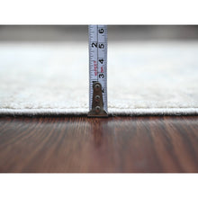 Load image into Gallery viewer, 2&#39;8&quot;x11&#39;9&quot; Stone Gray, Washed Out Peshawar With Floral Pattern, Hand Knotted, Vegetable Dyes, 100% Wool, Runner, Oriental Rug FWR123024