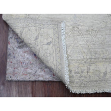 Load image into Gallery viewer, 2&#39;5&quot;x5&#39;8&quot; Oyster Gray, Hand Knotted, Washed Out Peshawar with All Over Pattern, Veggie Dyes, 100% Wool, Short Runner, Oriental Rug FWR123036