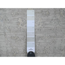 Load image into Gallery viewer, 2&#39;5&quot;x5&#39;8&quot; Oyster Gray, Hand Knotted, Washed Out Peshawar with All Over Pattern, Veggie Dyes, 100% Wool, Short Runner, Oriental Rug FWR123036