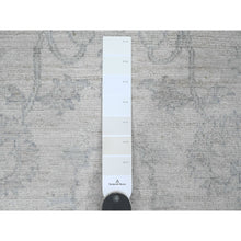 Load image into Gallery viewer, 2&#39;5&quot;x11&#39;1&quot; Bone White, Washed Out Peshawar with All Over Leaf Design, Hand Knotted, Natural Dyes, 100% Wool, Runner, Oriental Rug FWR123054